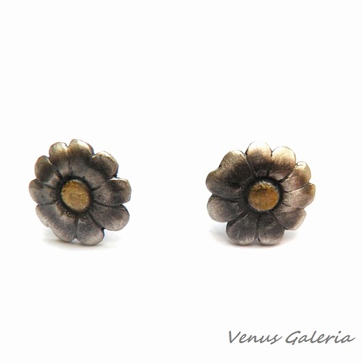 Jesień III - kolczyki srebrne szare VENUS GALERIA