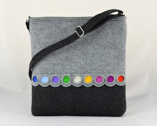 torby na ramię Listonoszka Prostokątna z Kolorowymi Kropkami