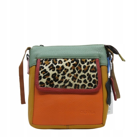 torby na ramię Torebka listonoszka damska skórzana regulowany pasek zero waste OLIVKA