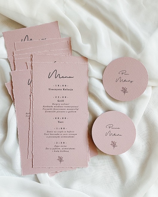 zaproszenia i kartki na ślub Winietki okrągłe Olive