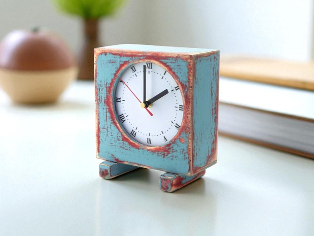 zegary Zegar drewniany - cichy mechanizm BLUE