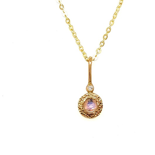 złote naszyjniki Naszyjnik z kamieniem księżycowym i diamentem w minimalistycznym stylu