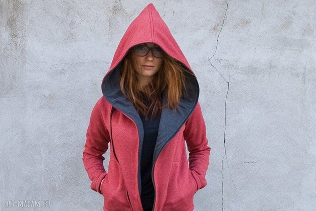 bluza z kapturem damska Bluza damska krótka bluza ,  duży kaptur, bluza na zamek