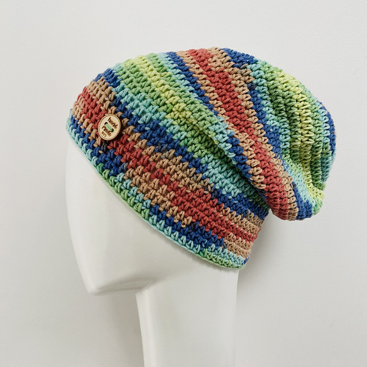 czapki damskie Czapka przejściowa cienka beanie smerf bawełna