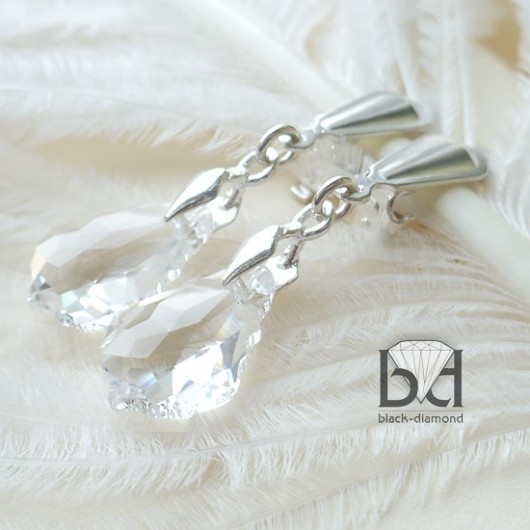Klipsy kryształ Swarovski Black Diamond