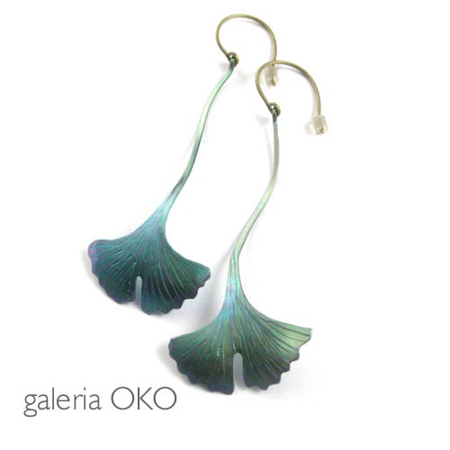 kolczyki - inne Tytanowe miłorzęby