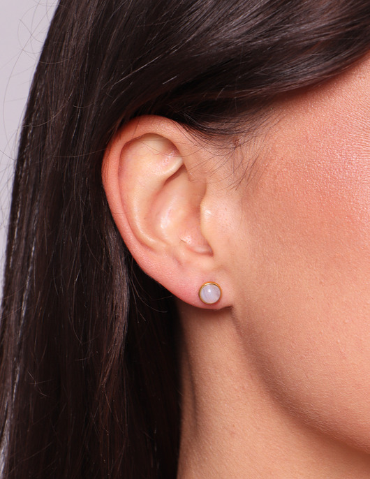 kolczyki pozłacane Kolczyki pozłacane sztyfty  - chalcedon