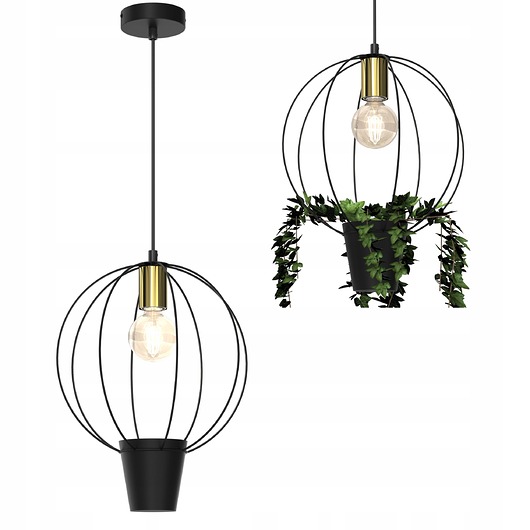 lampy wiszące LAMPA WISZĄCA Z DONICZKĄ KULA E27 DONICA ZIOŁA
