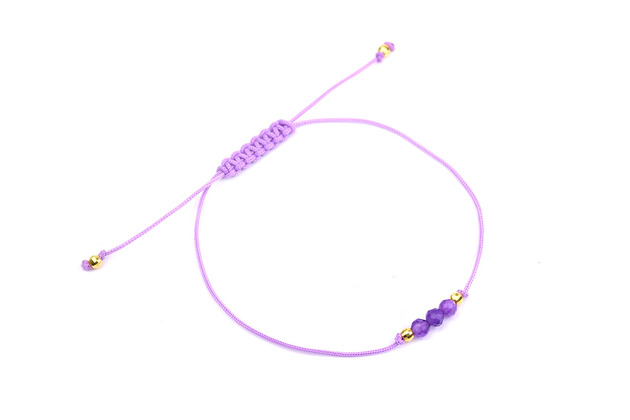 Bransoletka Szczęścia Ametyst fasetowany Brazi Druse Jewelry