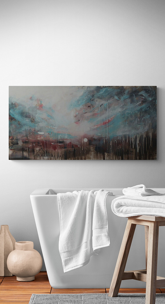 obrazy Obraz na zamówienie kupującego - abstrakcyjny pejzaż - 50x100 cm