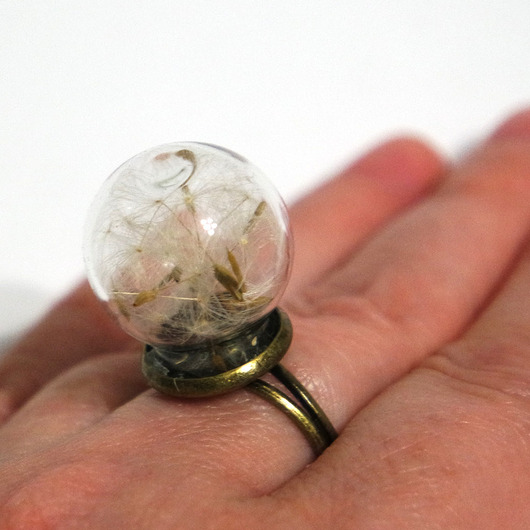 pierścionki - różne Prawdziwy dmuchawiec - pierścionek