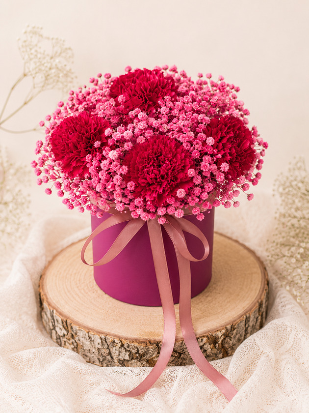 pokój dziecka - różne Flowerbox goździki i gipsówka