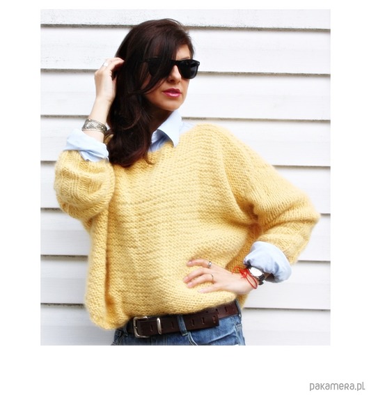 swetry damskie  Sweter handmade z wełną  moher