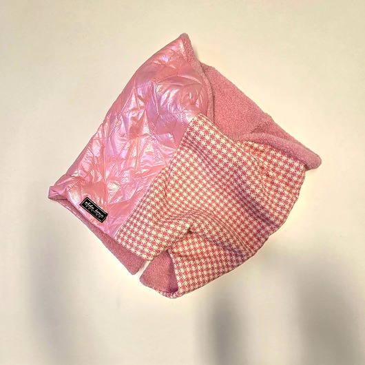 ubrania różne Ciepły różowy dwustronny komin idealny na narty na wyjazd