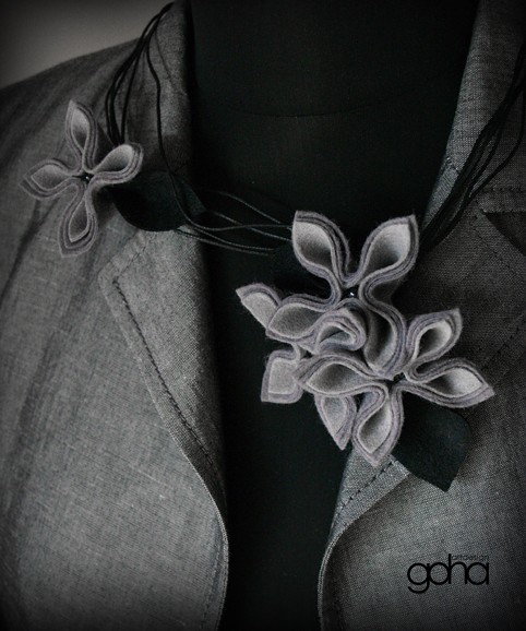 w szarościach...... Autorska FlowerFelt Design