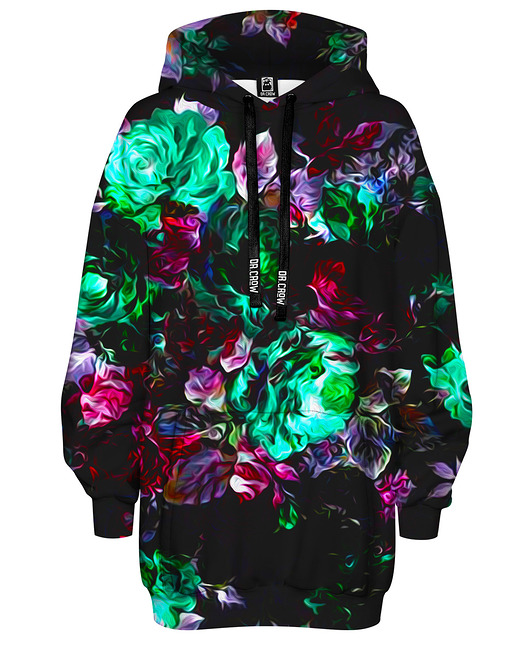 bluza z kapturem damska Bluza Oversize Tunika DR.CROW Akwarele