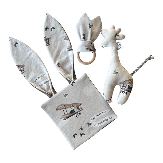 zabawki - inne Zestaw szmatka, żyrafa i uszy Samoloty