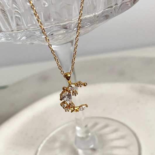 złote naszyjniki Naszyjnik z księzycem- srebro 925 pozłacane