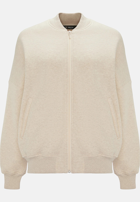 kurtki damskie Bomberka Sporty Chic Beż Melanż