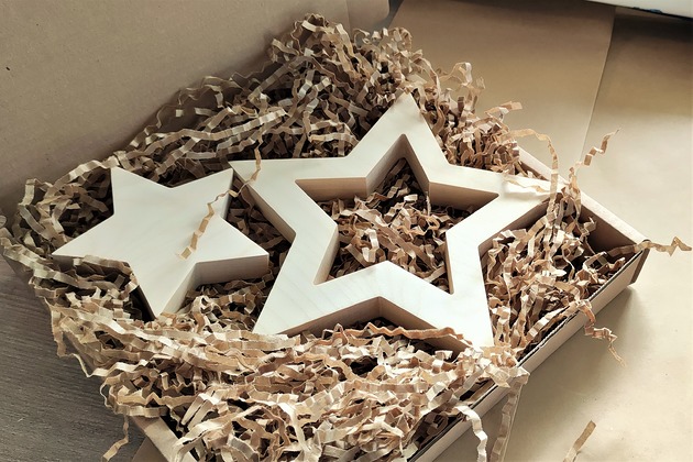 dekoracje bożonarodzeniowe Drewniana gwiazdka, komplet z drewna