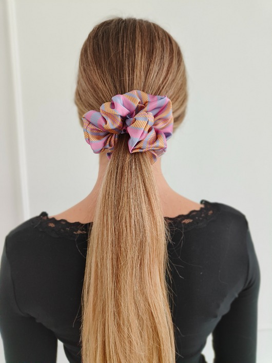 gumki do włosów Gumka jedwabna, scrunchie, pink lemoniade MAXI
