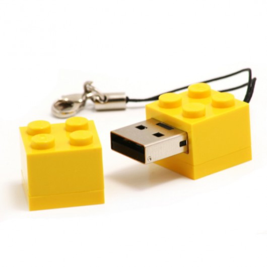 Żółty pendrive klocek 4GB agabag
