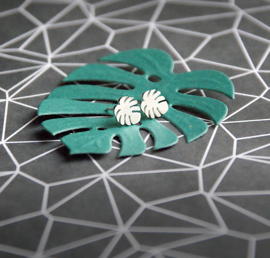 MONSTERA kolczyki sztyfty :: 2 kolory kaktusia
