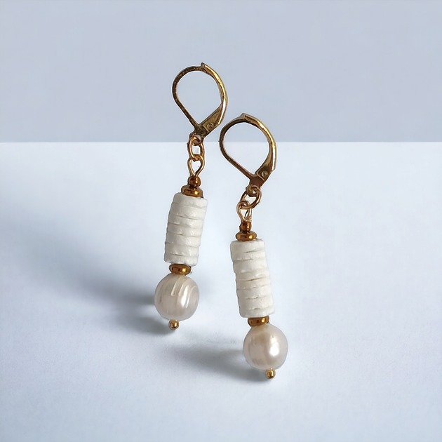 kolczyki z kamieniami LIMITOWANE kolczyki: kolekcja summer white :: PERŁY & MUSZLA