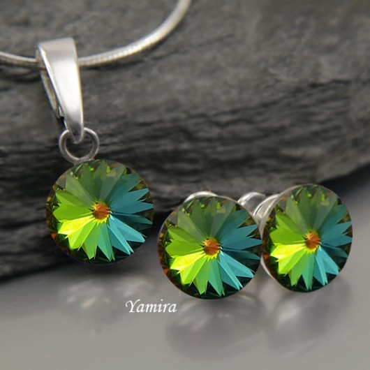 komplet kryształ Swarovski Rivoli Vitrail Medium 8mm yamira