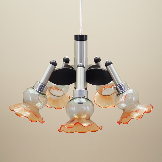 lampy wiszące Żyrandol, włoski design, lata 70-te, produkcja: Włochy