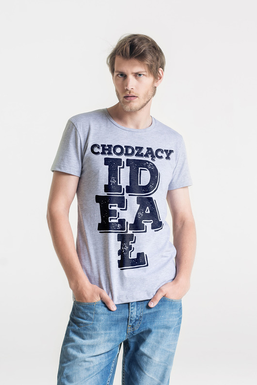IDEAŁ - MęskI T-shirt SZARY GAU great as You