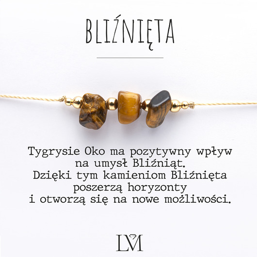 bransoletki z kamieni naturalnych Bransoletka z Tygrysim Okiem dla Bliźniąt.