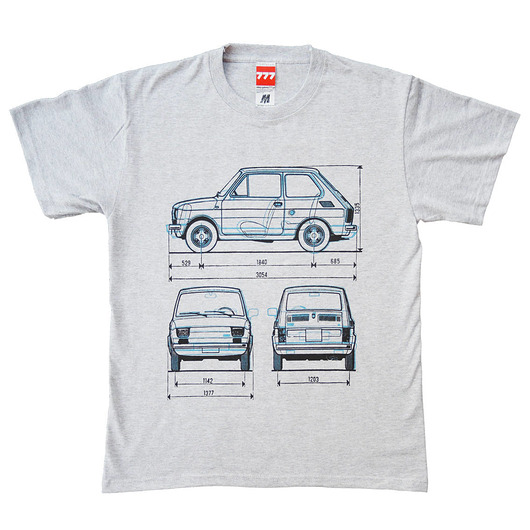 t-shirty męskie Koszulka FIAT 126 MALUCH GRAY tshirt
