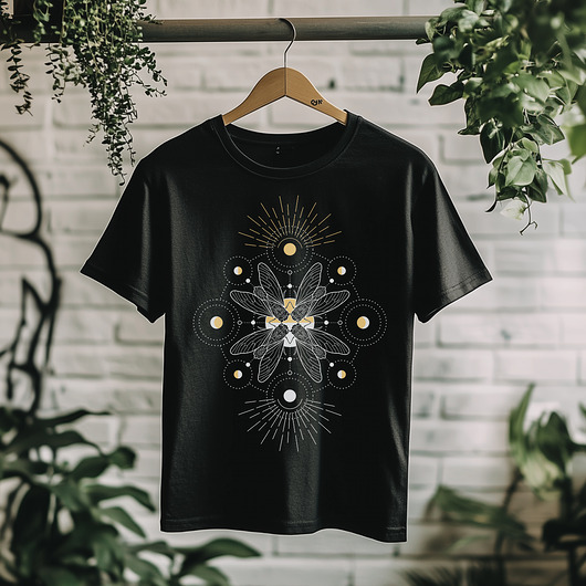 t-shirty męskie Koszulka - Święta geometria - Cykady z gwiezdnym ornamentem