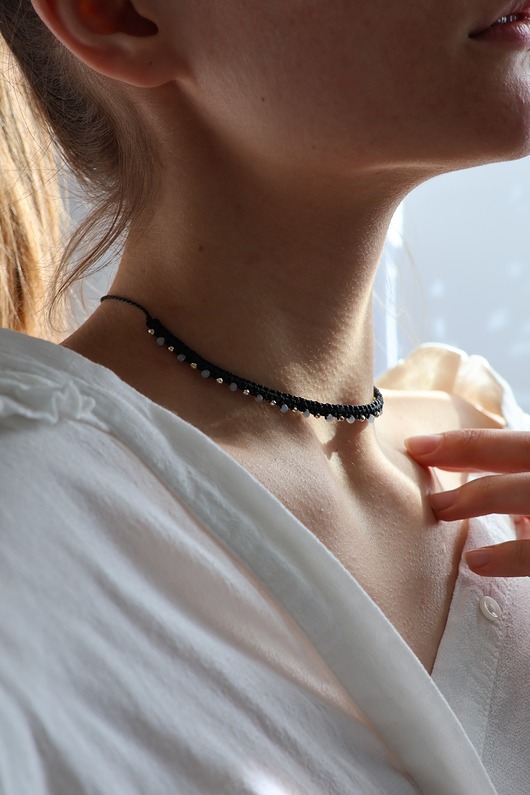 chokery Choker Via Animae z angelitem