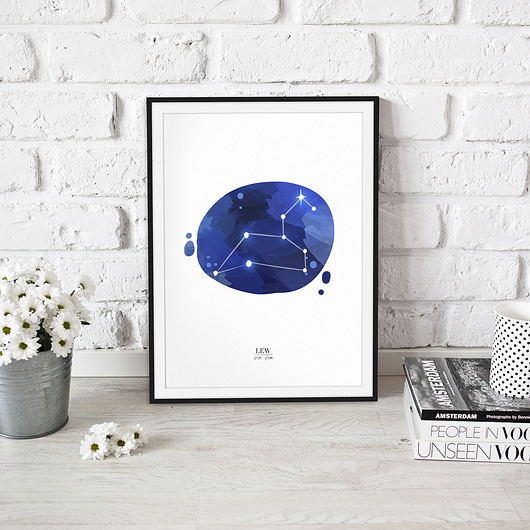 Plakat Lew Konstelacja Znak Zodiaku trochę na ścianę