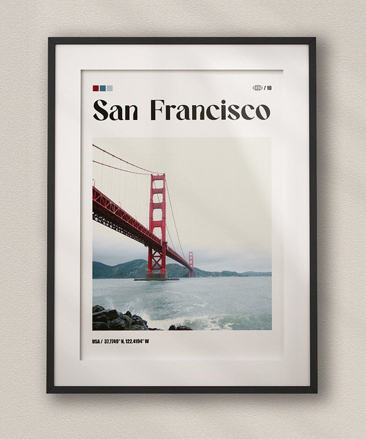 plakaty Minimalistyczny plakat San Francisco USA - Do salonu, sypialni, biura