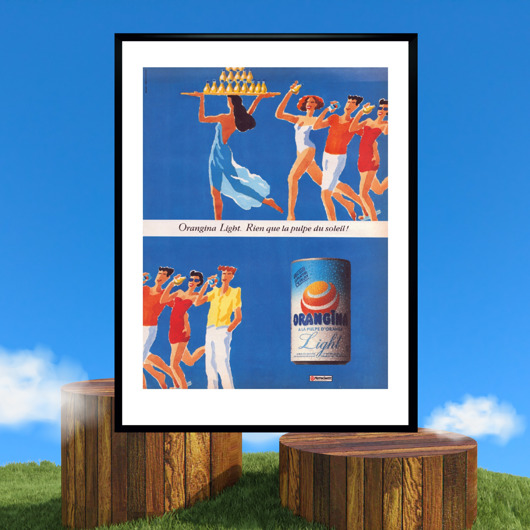 plakaty Plakat Oprawiona  francuska reklama napoju ORANGINA LIGHT z 1991 r