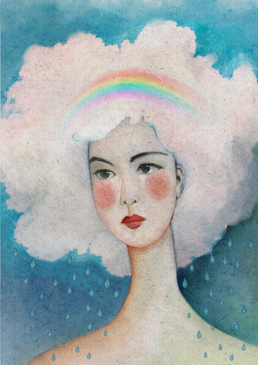 plakaty Plakat Fine Art giclee PANNA CHMURKA