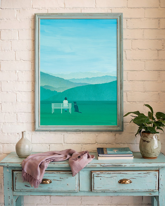 plakaty Plakat góry - zielona łąka / Górska panorama