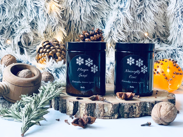 świece zapachowe Zestaw świątecznych świec sojowych