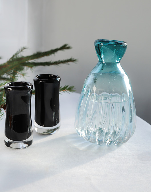 szklanki i kieliszki Zestaw dwóch kieliszków i karafki "Optyk"