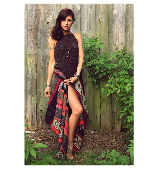 topy damskie Top boho   handmade czekoladowy brąz