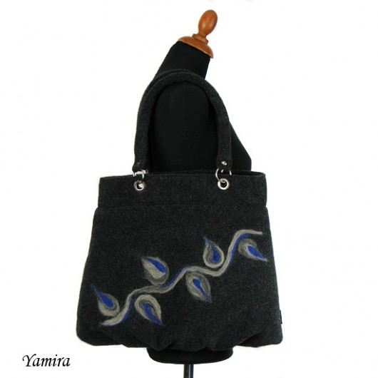 Torba XXL :: blue & grey felted :: yamira