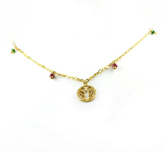 Choker Rubin&Zoizyt złoto Brazi Druse Jewelry