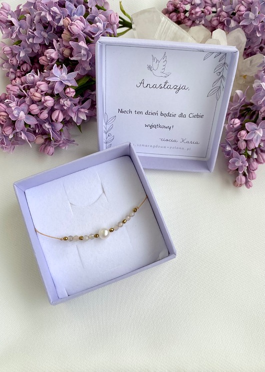 biżuteria dla dzieci Bransoletka z Perłą Komunia św