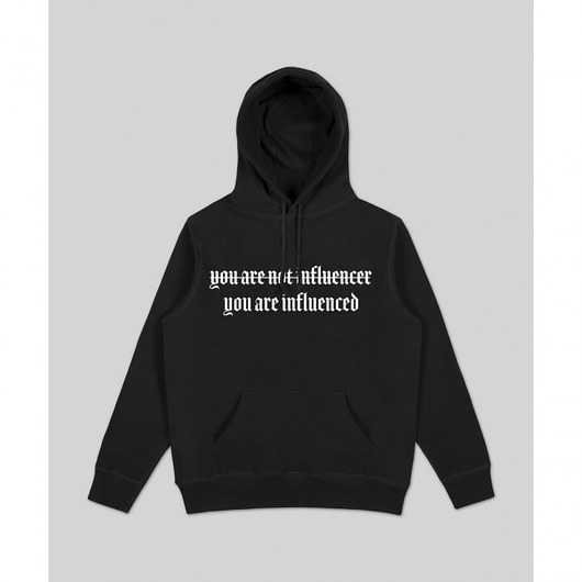 Not Influencer Black Hoodie Back to Black
