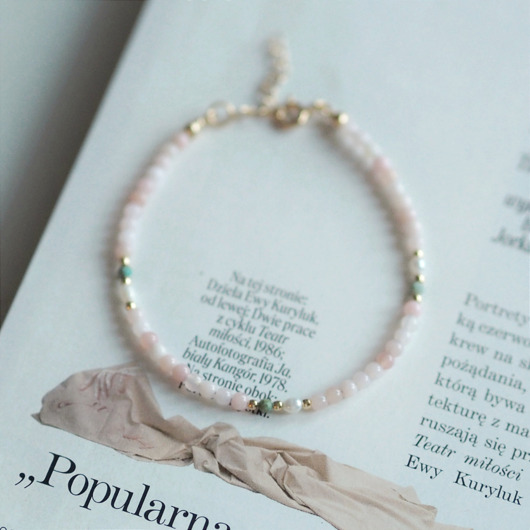 bransoletki z kamieni naturalnych Bransoletka klasyczna N106  opal, turkus, perła