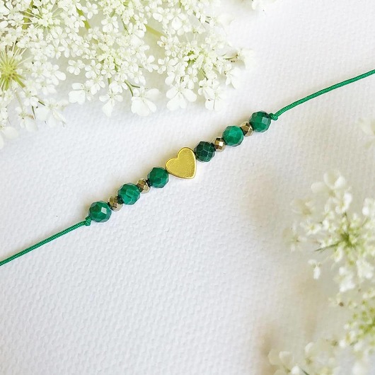 bransoletki z kamieni naturalnych Bransoletka Malachit Miłość