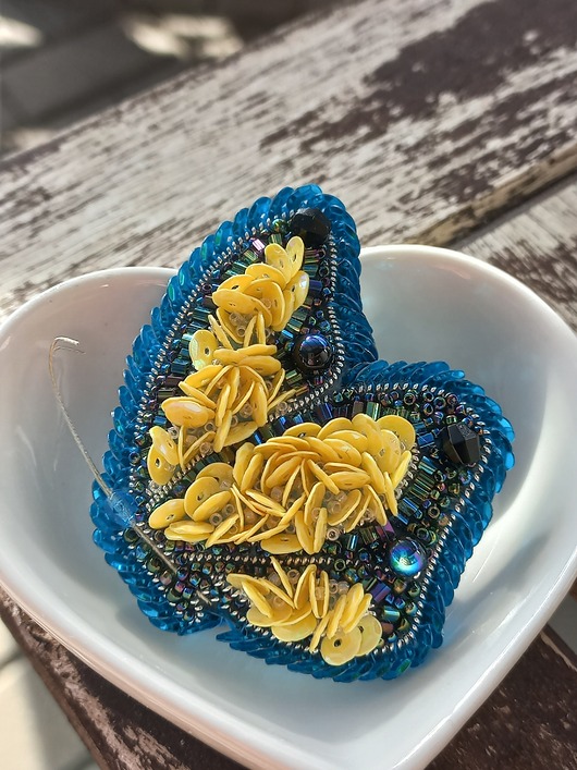 broszki Broszka motyl niebieski